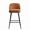 2X Breakfast Bar Stools Thickened Pad Linen Dining Chairs for Counter Kitchen