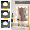 Dressing Table with LED Lights Vanity Makeup Table with 4 Storage Drawer Stool