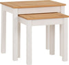 Nest of Tables Set Solid Pine Wood Side End Living Room Sofa Occasional Table