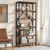 70.9 Inch Industrial Bookshelf, 6-Tier Tall Etagere Bookcase with Open Shelves