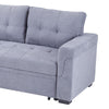 3 Seater L-Shaped Corner Sofa Bed with Storage Reversible Sleeper Bed Couch Grey
