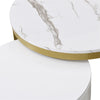 Round Nesting Coffee Tables Set of 2 Table With Drawers Storage Side Table White