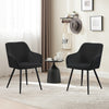 2 Pcs Dining Chairs Velvet Upholstered Seat Armchairs Kitchen Chairs Metal Legs