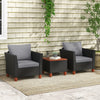 3 Pcs Garden PE Rattan Wicker Chair Conversation Set Patio Storage Table Chairs