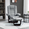 Recliner Chair With footstool, Armchair 135° Reclining Swivel Sofa Chair, Grey