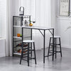 3Pcs Bar Table Stools Set 2 Bar Stools for Breakfast Pub Counter Small Apartment