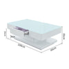 White High Gloss Glass Coffee Table Rectangular Living Room Modern Storage MDF