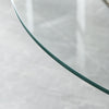 Round Glass Home Kitchen Table with Stainless Steel Metal Legs Dining Table