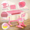 Kids Desk Chair Set School Student Child Kids Study Table Height Adjustable Pink