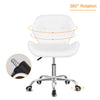 Computer Desk Chair Office Cushioned Chair Chrome Legs Swivel Fabric/PU/Velvet