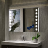 Modern Bathroom Mirror With Shaver Socket Sensor Demister Pad With LED Lights Up