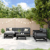 7 Piece Garden Lounge Set Black Solid Wood Pine