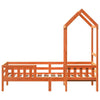 Bed Frame with Roof Wax Brown 80x200 Solid Wood Pine V8B3