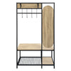 Modern Mirror Metal Coat Rack Stand with Shoe Storage Hallway Furniture 8 Hooks