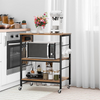 Kitchen Bakers Rack Steel Wood Multi Tier Microwave Oven Stand Coffee Bar Statio