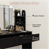 GUNJI Dressing Table Modern Makeup Desk with LED Mirror Vanity Table Black