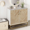 Wooden Sideboard Cabinet Cupboard 2 Doors 2 Shelves Buffet Storage w/Metal Legs