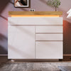 Sideboard LED High Gloss White Storage Display Cabinet with 2 Doors & 3 Drawers
