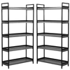 2 x 5 Tier Contemporary Industrial Bookshelf/Shelving Unit Light Oak 1750mmH
