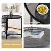 Round Coffee Table Set of 2 for Living Room Black Stacking Nesting Table