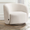 360° Swivel Cuddle Armchair White Teddy Fabric Upholstered Tub Chair Accent Sofa