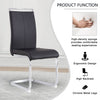 Dining Chairs Set of 4 Faux Leather with Stylish Cantilever Metal Frame Black