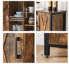 Industrial Storage Sideboard Rustic Metal Cupboard 2 Door Shelf Vintage Cabinet