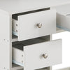 Dressing Table White Wood Makeup Desk with Mirror 5 Drawers Stool Shelf Bedroom