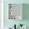 Bathroom Mirror Cabinet Wall Mounted Storage with Shelf 55*15*60cm White