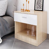 2 x Bedside Table Cabinet Storage High Gloss Drawer Bedroom Furniture White&Oak