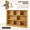 Costway Wood Storage Cube Bookcase 3 Tier 8 Cube Open Shelf Storage Cabinet