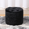 Round Pouffe Footstool Crushed Velvet Dressing Table Chair Vanity Stool Footrest