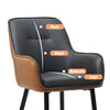 2pcs Faux Leather Dining Chairs Set Color Match Metal Legs Armchair Restauant
