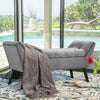 Long Upholstered Seat Ottoman Bench Rolled Arm Bedroom Bed End Side Stool