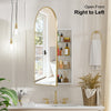 Arched Mirror Cabinet Bathroom Medicine Cabinet Wall Mounted Storage Metal Frame