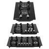 Built In 2/4/5 Burner Black Glass On Gas Wok Burner Hob With Cast Iron Pan Stand