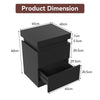 LED Bedside Table 2 Drawers Cabinet Charging and Storage Nightstand Side Table