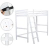 White Wooden 3FT Single Bed High Sleeper Cabin Bed Bunk Frame Student Bedstead