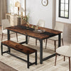 Family Dining Table for 4-6 People, 160cm Industrial Kitchen Table, Brown Hygge
