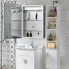 Bathroom Storage LED Mirror Cabinet Dual Mirror W/ Demister Shaver Socket Clock