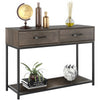 Console Table with 2 Drawer Wooden Shelf Hallway Storage Desk Furniture Bedroom