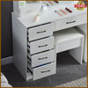 Dressing Table Mirror with 10 LED Lights Drawers Vanity Makeup Desk Stool Set