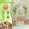 Garden Bench Arbor Arch Wooden Garden Arbor w/Love Seat 2 Trellises