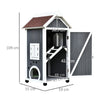 Wooden Cat House Condos Cat Cave 2 Floor Pet Shelter Outdoor Furniture