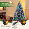 7FT Pre-Lit Artificial Christmas Tree Hinged Xmas Tree w/400 LED Lights