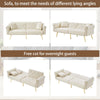 MODERN FABRIC SOFA BED LOVESEAT CLICK CLACK SOFA SETTEE RECLINER COUCH, WHITE