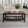 Cottage Coffee Table Black Painted Pine Wooden Side Table Storage