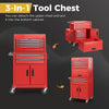 6-Drawer Rolling Tool Chest 3-in-1 Heavy-Duty Tool Storage Cabinet w/ Wheels