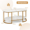 Modern Faux Marble Coffee Table 2-Tier Rectangular Chic Cocktail Accent Table