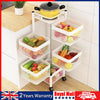 6 Tier Kitchen Rotating Storage Trolley Cart Utility Vegetable Mobile Shelf Chjt